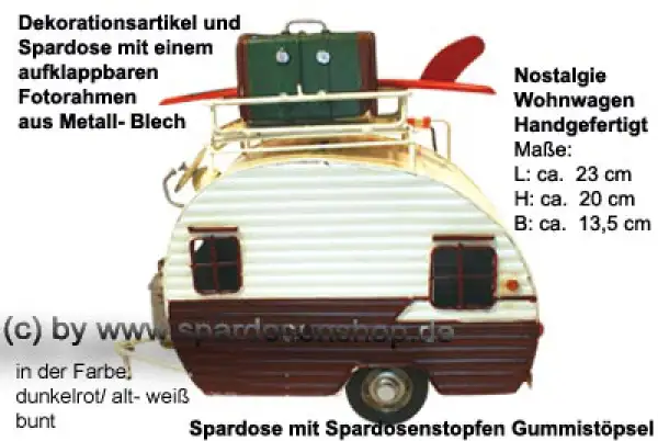 Nostalgie Wohnwagen dunkelrot C Nostalgie Wohnwagen dunkelrot C
